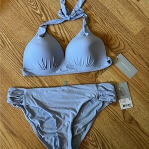 ANTONIO MELANI Blue Bikini Set Halter Style